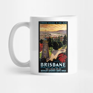 Vintage Travel Poster Brisbane Australia Mug